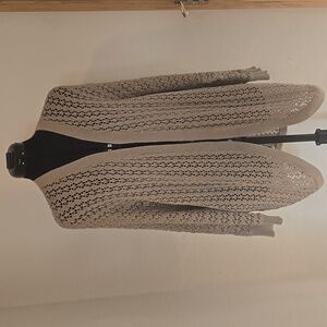 Beige Cardigan Beach Coverup Size M
